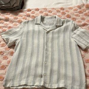 Men's Striped Short Sleeve Knitted Polo